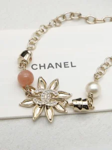 Chanel Gold Metal Flower Bracelets