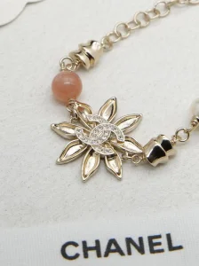 Chanel Gold Metal Flower Bracelets
