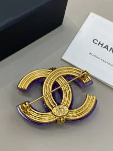 Chanel Light Purple CC Logo Brooch