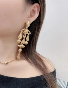 Schiaparelli Gold Metal Earrings