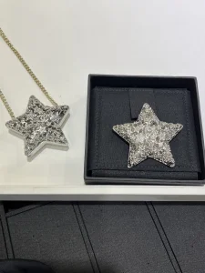 Chanel Crystals CC Star Brooch