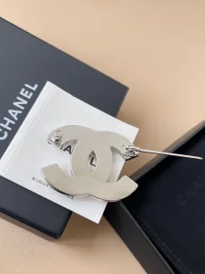 Chanel Vintage White CC Logo Brooch