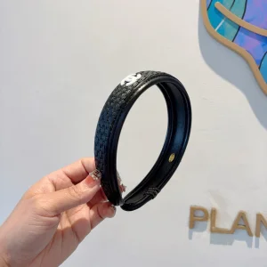 Chanel CC Logo Black Headbands