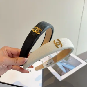 Chanel CC Logo Black Headbands