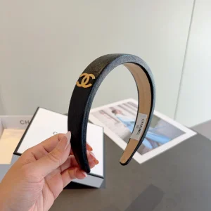 Chanel CC Logo Black Headbands