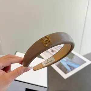 Chanel CC Logo Gray Headbands