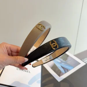 Chanel CC Logo Gray Headbands