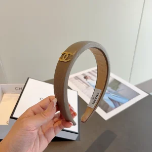 Chanel CC Logo Gray Headbands