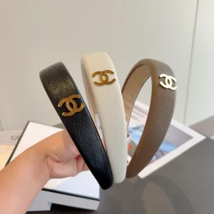 Chanel CC Logo Gray Headbands