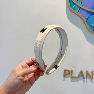 Chanel CC Logo White Headbands