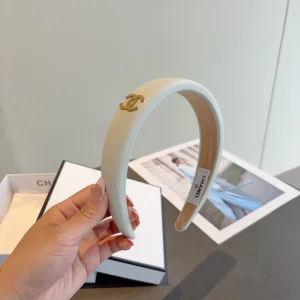 Chanel CC Logo White Headbands