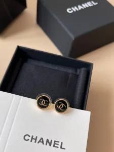 Chanel CC Logo Round Earrings