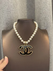 Chanel Pearls CC Logo Pendant Necklaces