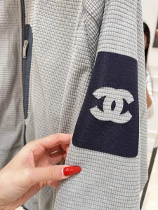Chanel Gray Zipper Jacket