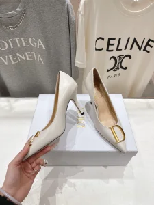 Dior White Leather Pumps 85MM