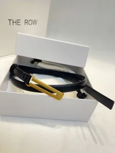 The Row Kuk Black Leather Belt 15MM