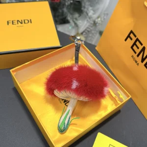 Charms Fendi Mushroom Fur Bag Charm Red