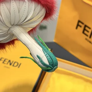 Charms Fendi Mushroom Fur Bag Charm Red