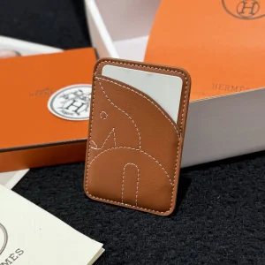 Hermes Elephant MagSafe Card Holder Brown