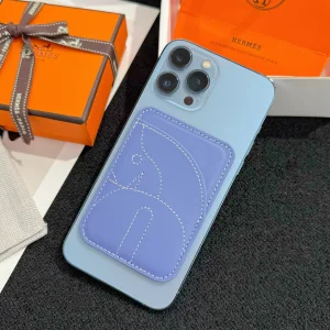 Hermes Horse MagSafe Card Holder Blue