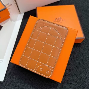 Hermes Turtle MagSafe Card Holder Brown