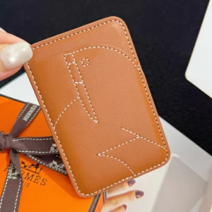 Hermes Walrus MagSafe Card Holder Brown