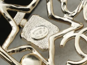 Chanel Charms Gold Tone Heart Brooch