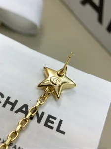 (image for) Chanel Blue Star Gold Drop Earrings