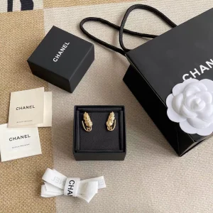 (image for) Chanel Gold Metal Wheat Earrings