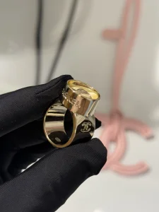 (image for) Chanel Gold Metal CC Logo Rings