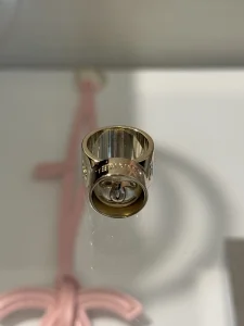 (image for) Chanel Gold Metal CC Logo Rings