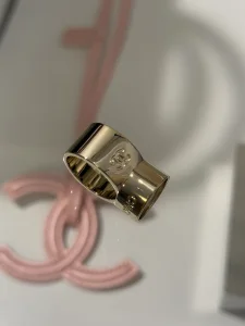 (image for) Chanel Gold Metal CC Logo Rings