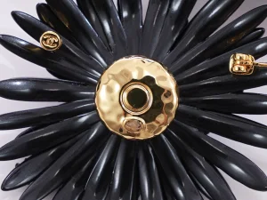 (image for) Chanel Black Metal Flower Brooch