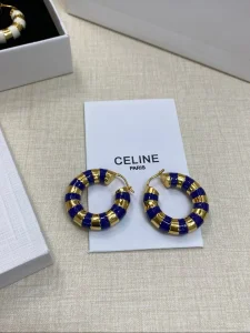 (image for) Celine Gold Navy frosted Earrings