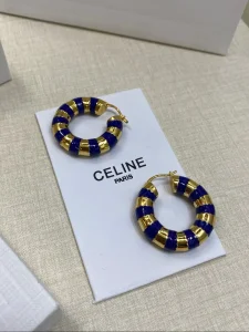 (image for) Celine Gold Navy frosted Earrings