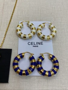 (image for) Celine Gold Navy frosted Earrings