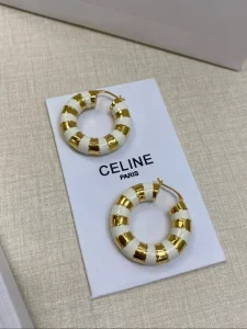 (image for) Celine Gold White frosted Earrings