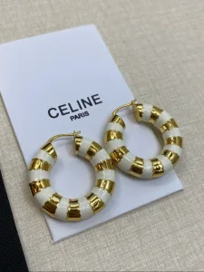 (image for) Celine Gold White frosted Earrings