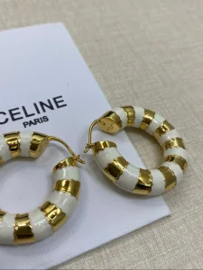 (image for) Celine Gold White frosted Earrings