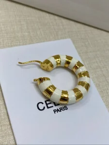 (image for) Celine Gold White frosted Earrings
