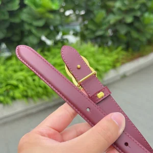 (image for) Chanel CC Logo Red Leather Belt 20MM