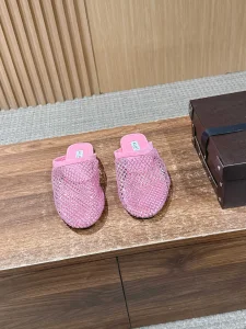 (image for) Alaia Fishnet Flat Mules Pink