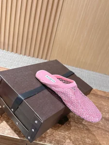 (image for) Alaia Fishnet Flat Mules Pink