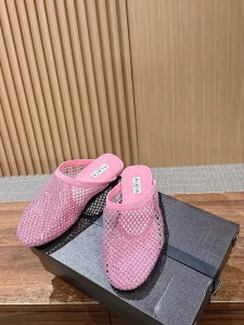 (image for) Alaia Fishnet Flat Mules Pink