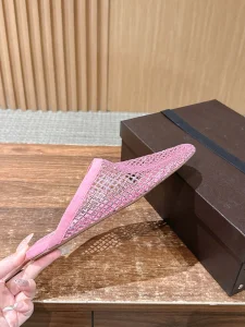 (image for) Alaia Fishnet Flat Mules Pink