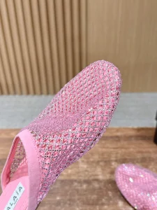 (image for) Alaia Fishnet Flat Mules Pink