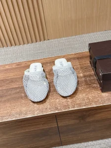 (image for) Alaia Fishnet Flat Mules White