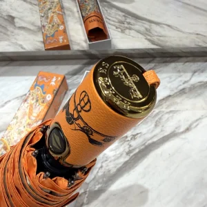 (image for) Hermess Vintage Printed Umbrella Orange