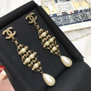 Chanel Imitation Faux Pearls Earrings