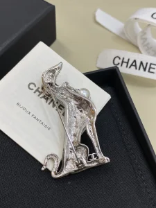 (image for) Chanel Crystal CC Dog Pearls Brooch